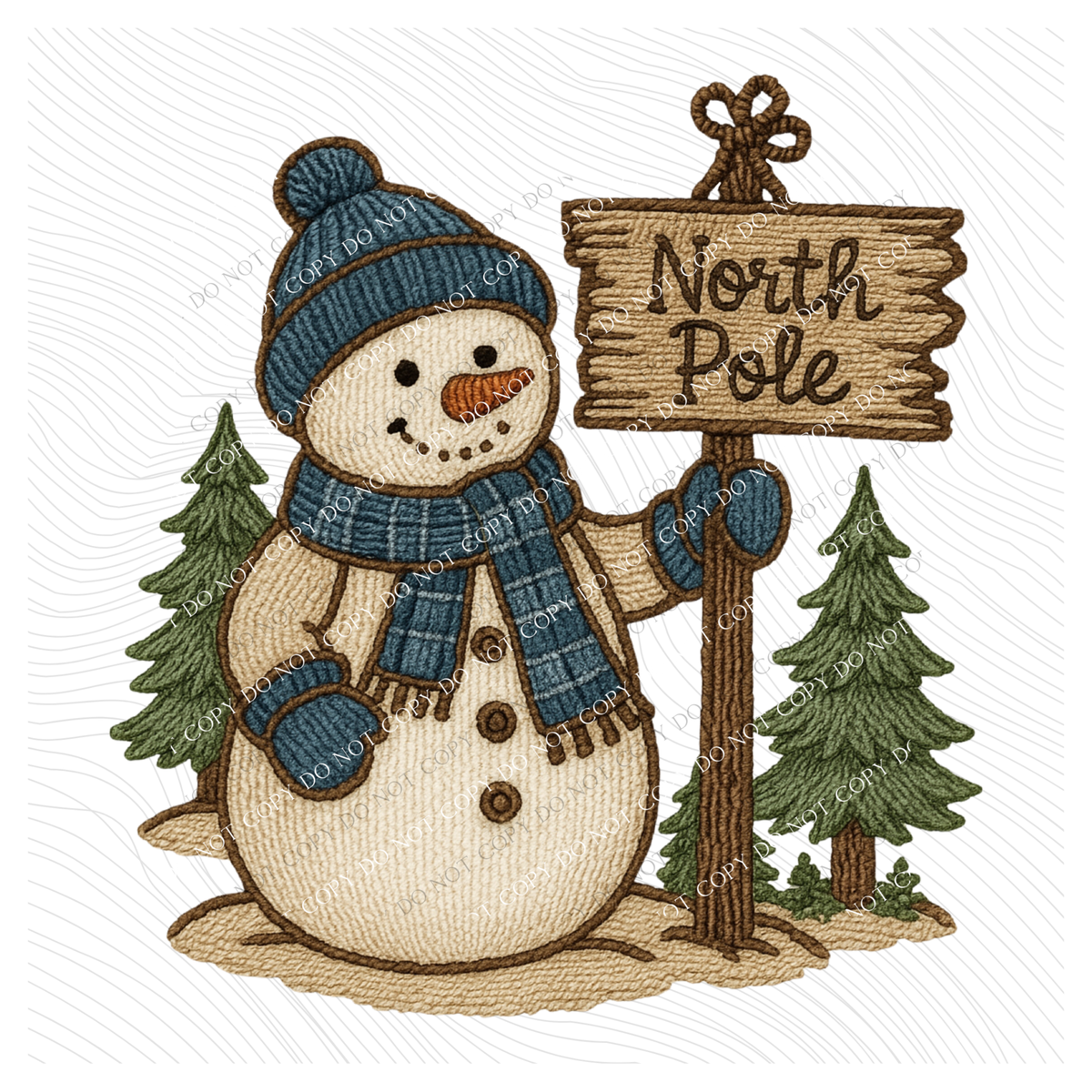 North Pole Snowman Faux Patch Digital Download, PNG