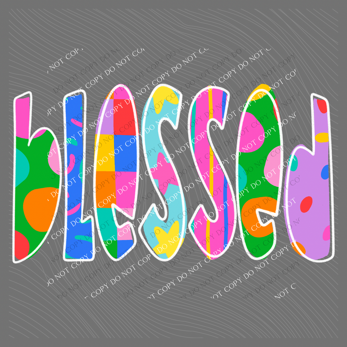 Blessed Color Pop Doodle Digital Design, PNG