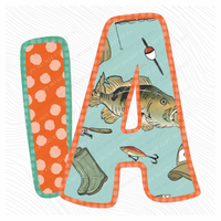 IA Iowa Bass Fishing Polka Dot Gingham Outline Digital Design, PNG