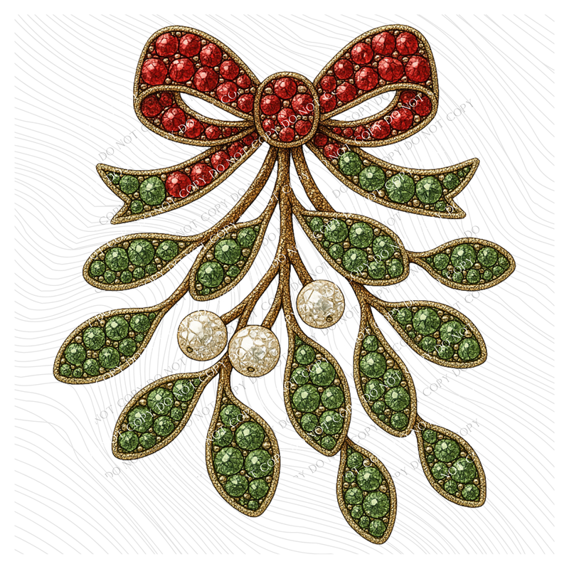 Mistletoe Rhinestone 3D Digital Download, PNG