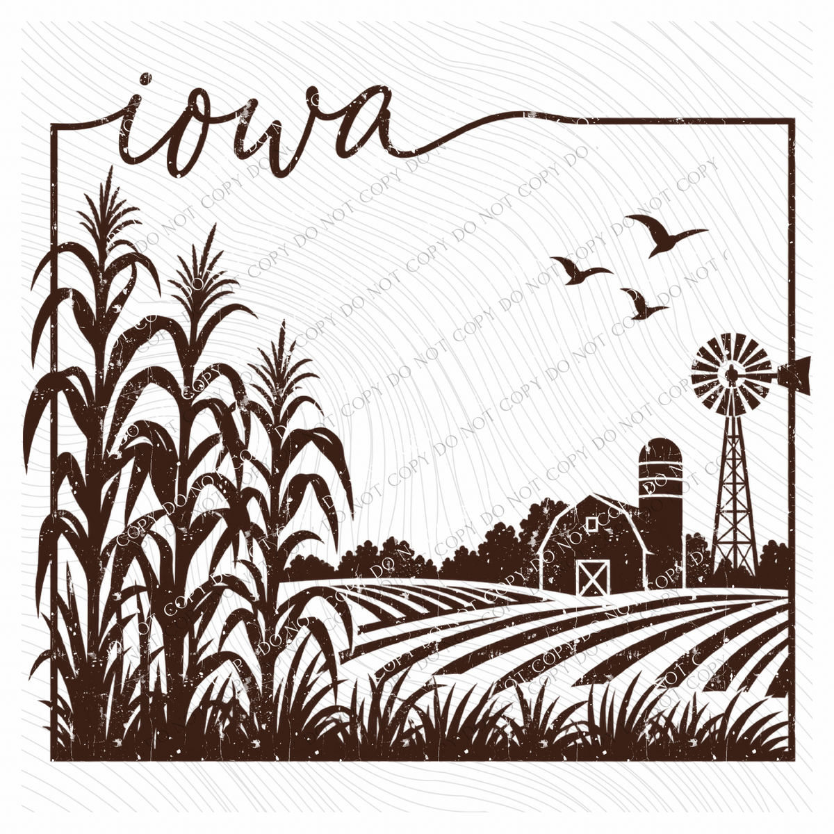 States Nature Scenery Silhouette (includes both brown & cream with purchase) Digital Design, PNG