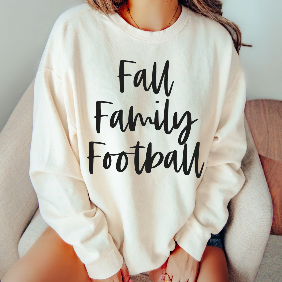 Fall, Family, Football Script in Black Digital Download, PNG