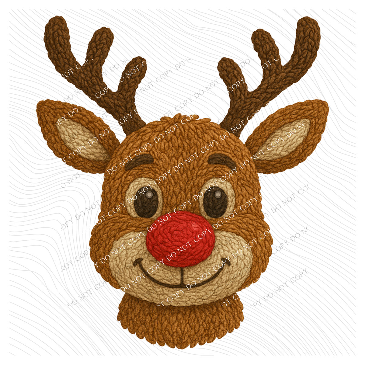 Reindeer in Cute 3D Crochet Style Digital Download, PNG