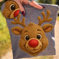 Reindeer in Cute 3D Crochet Style Digital Download, PNG