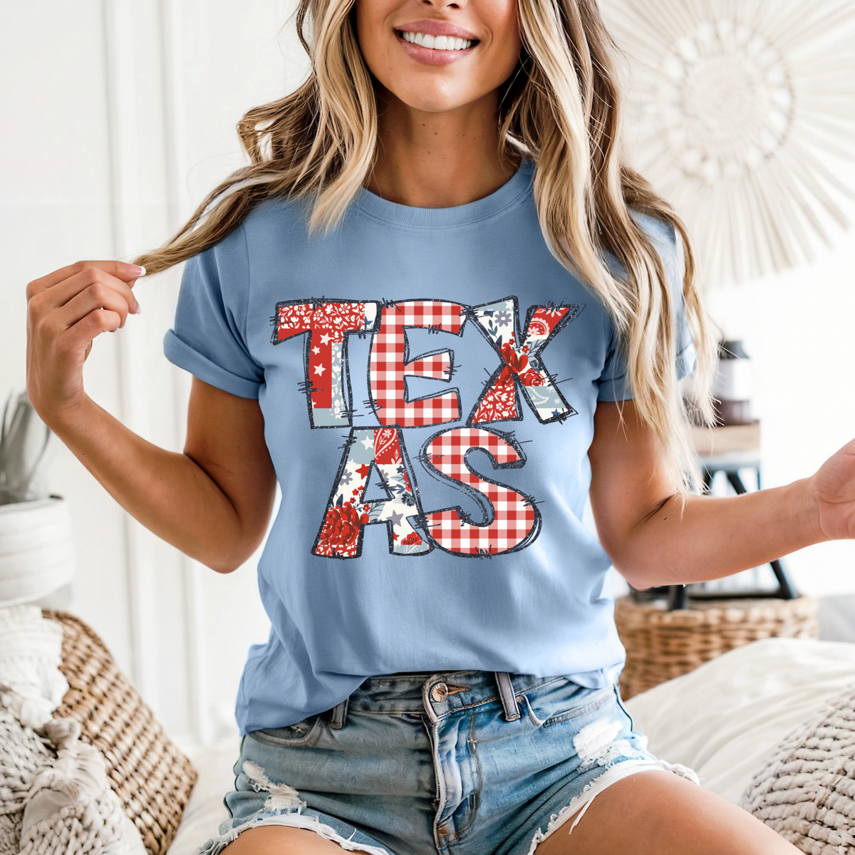 Texas Doodle Patch & Glitter Digital Design, PNG