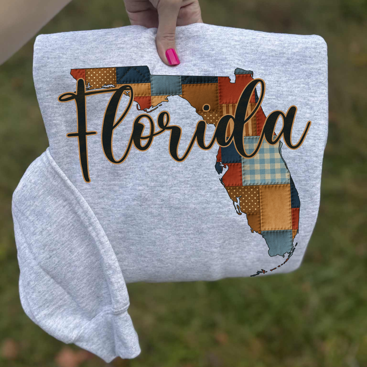 Florida Quilted Script State Digital Design, PNG