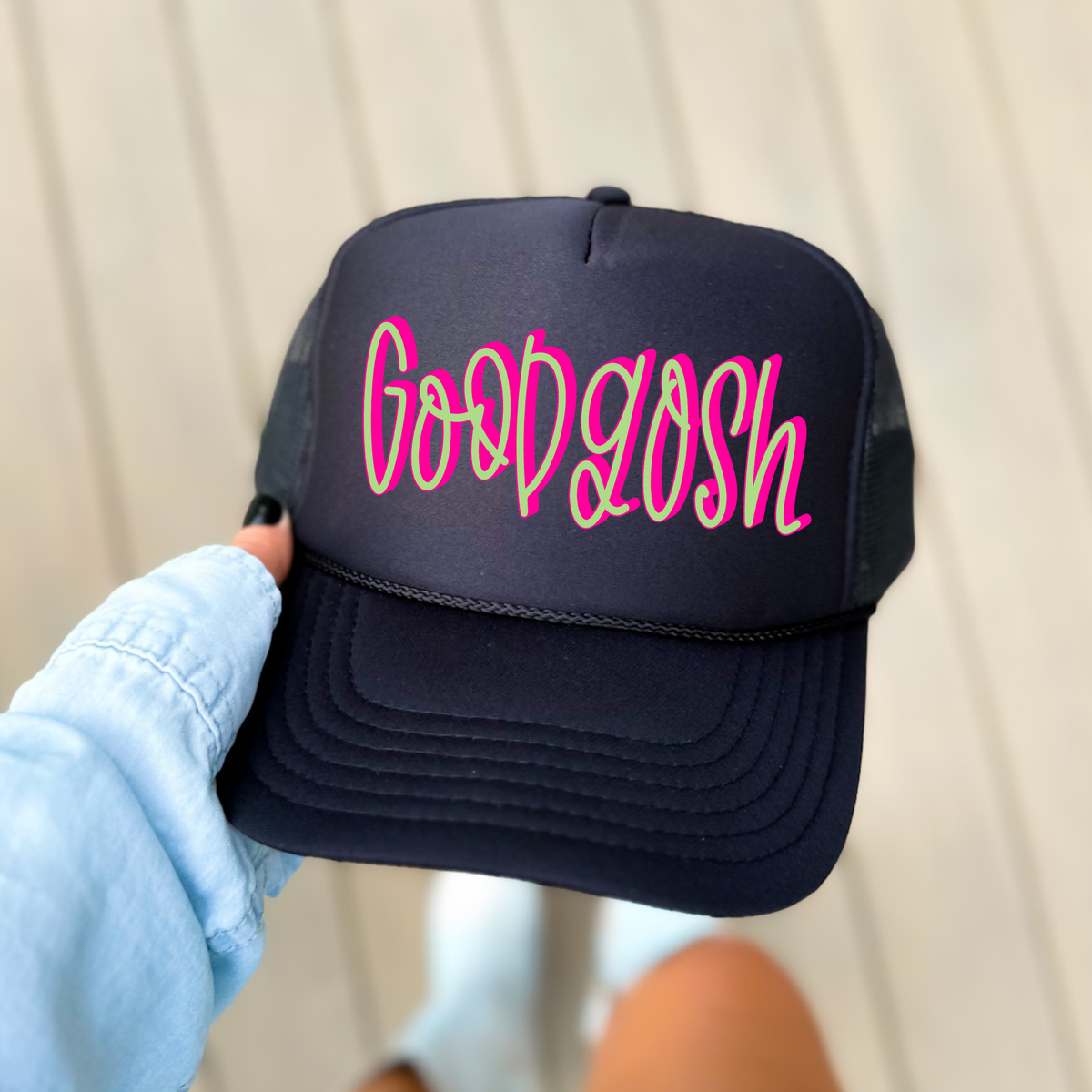 Goodgosh 3D Sassy Script Bright Pink & Green Digital Design, PNG
