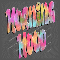 Morning Mood Retro Shadow Water Colors Digital Design, PNG
