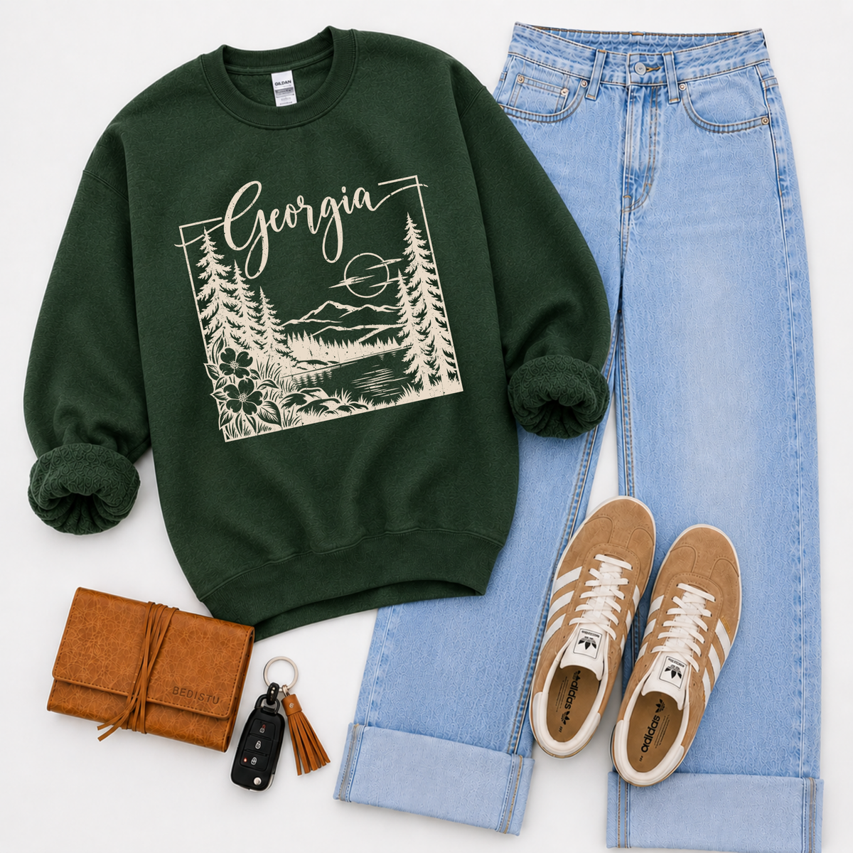 States Nature Scenery Silhouette (includes both brown & cream with purchase) Digital Design, PNG