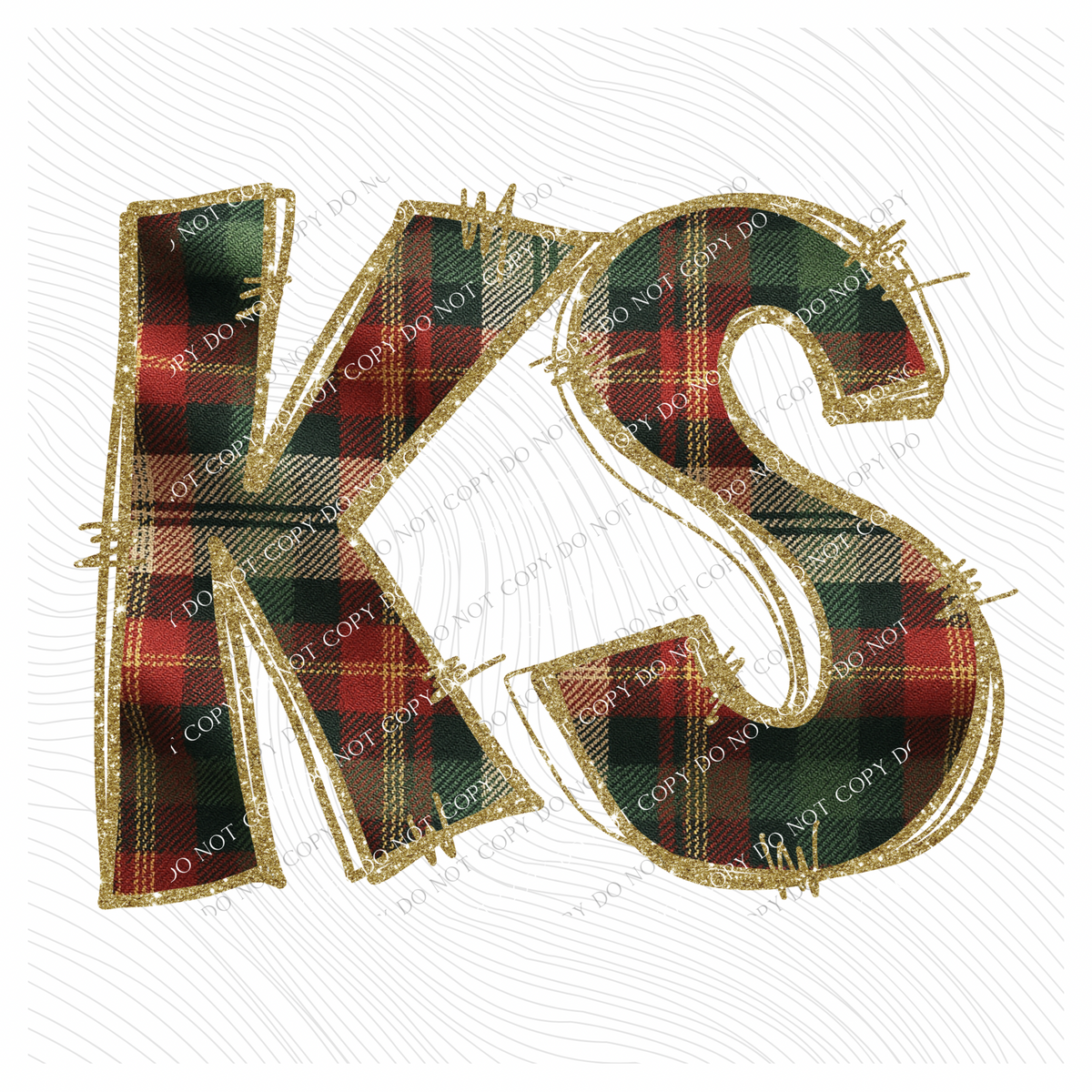 Kansas Glitter & Plaid Digital Download, PNG