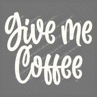 Give me Coffee Script in Off-white Digital Design, PNG