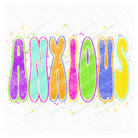 Anxious Neon Chalky Splatter Digital Design, PNG