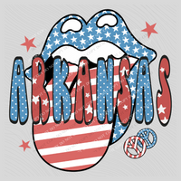 Arkansas Patriotic Lips & Tongue Digital Design, PNG