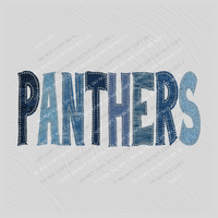 Panthers Denim Patch Stitched Digital Design, PNG