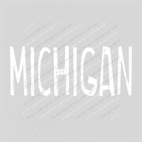 Michigan Rough in White Digital Design, PNG