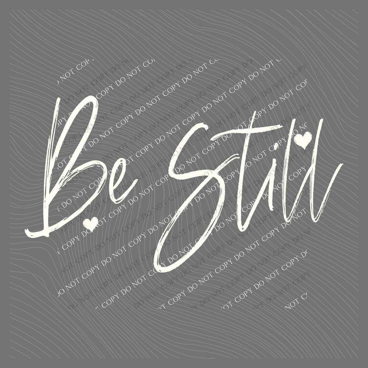 Be Still Script Hearts in Off-white Digital Design, PNG