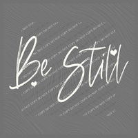 Be Still Script Hearts in Off-white Digital Design, PNG