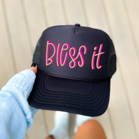 Bless it 3D Sassy Script Bright Pink & Green Digital Design, PNG