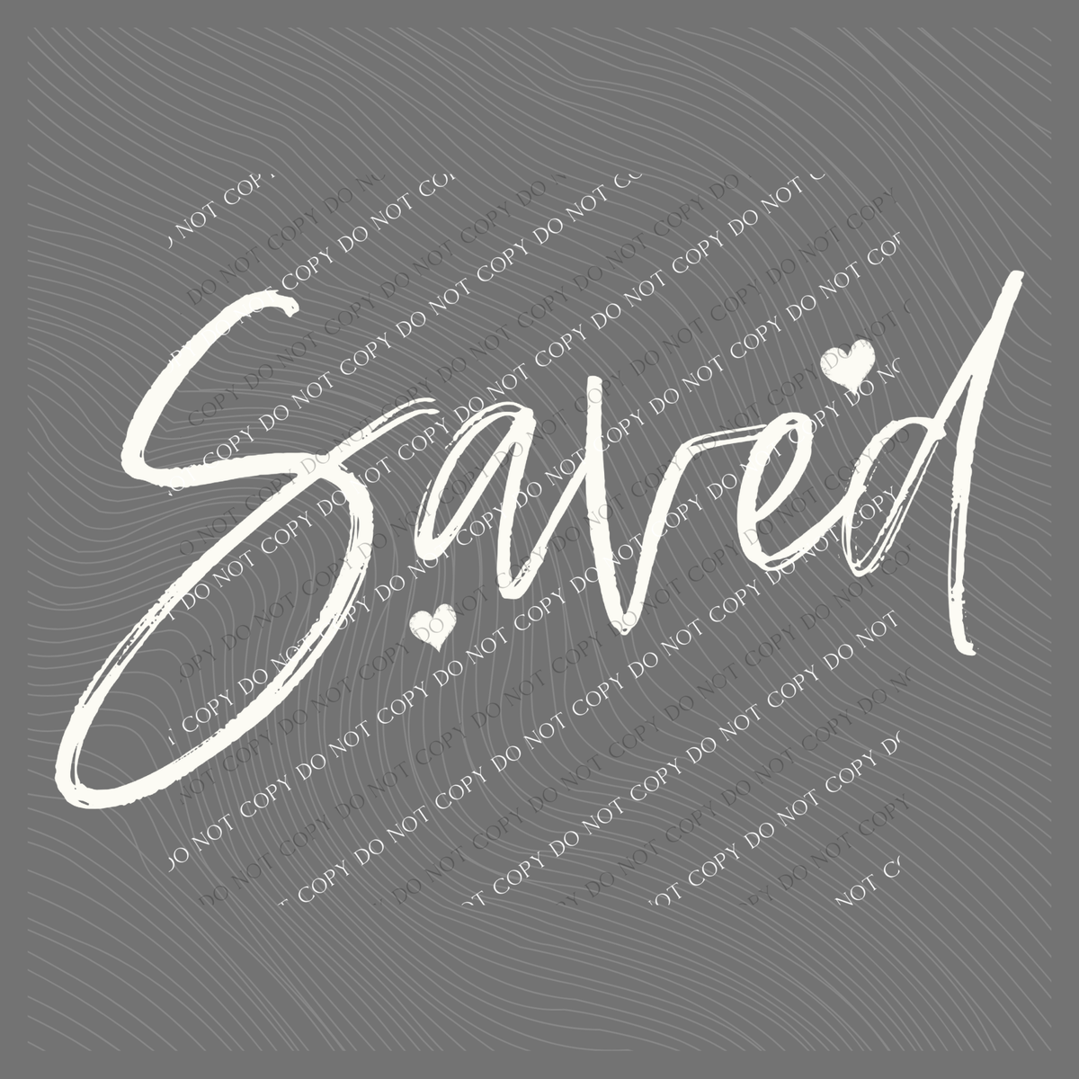 Saved Sketched Script Hearts in Off-white Digital Design, PNG