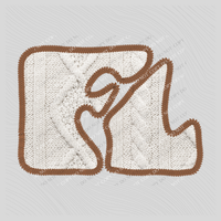 Florida FL Sweater Patch in Cream & Brown Digital Design, PNG