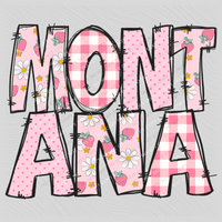 Montana Strawberry Doodle Patch Digital Design, PNG