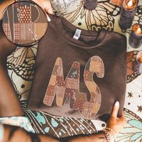 Mississippi MS Autumn Pumpkins Quilted Distressed Digital Design in Browns, PNG