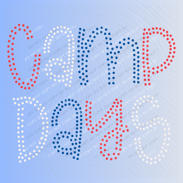 Camp Days Polka Dots in Red, White & Blue Patriotic Digital Design, PNG