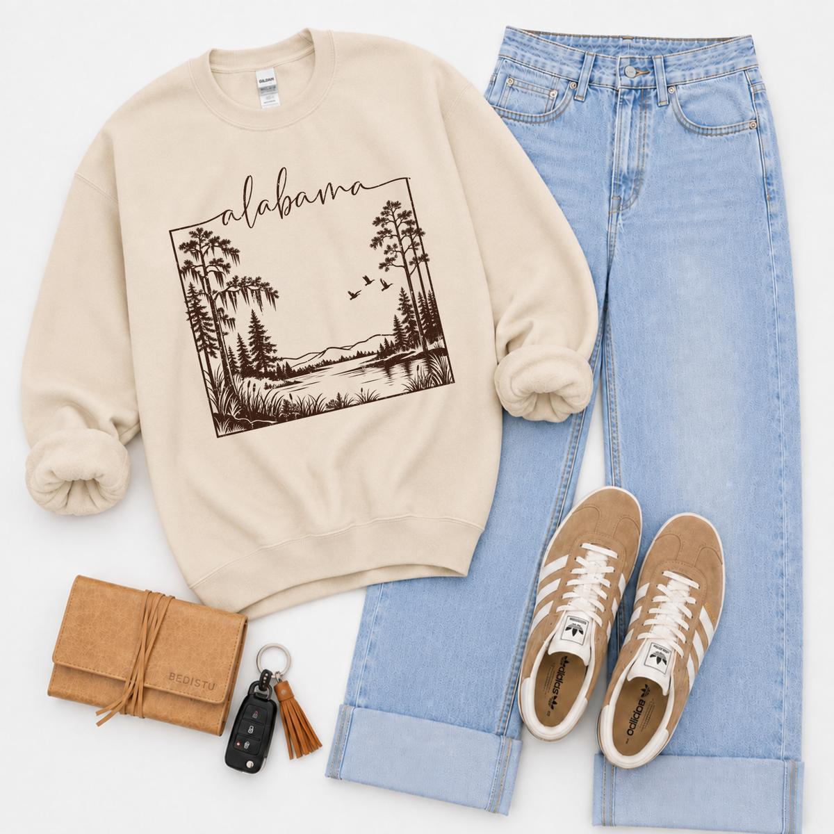 States Nature Scenery Silhouette (includes both brown & cream with purchase) Digital Design, PNG
