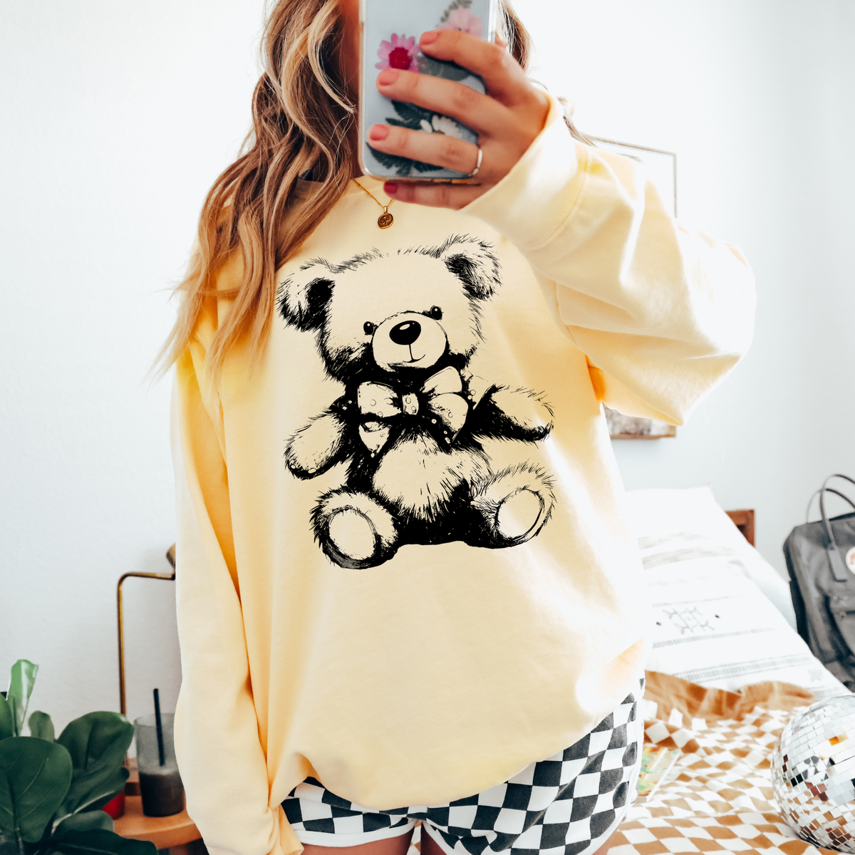 Teddy Bear Black Outline Digital Design, PNG