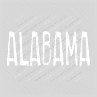 Alabama Rough in White Digital Design, PNG