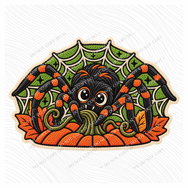 Spider Halloween Chenille Patch Digital Design, PNG