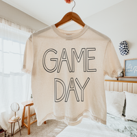 Game Day Simple Outline in Black Digital Design, PNG