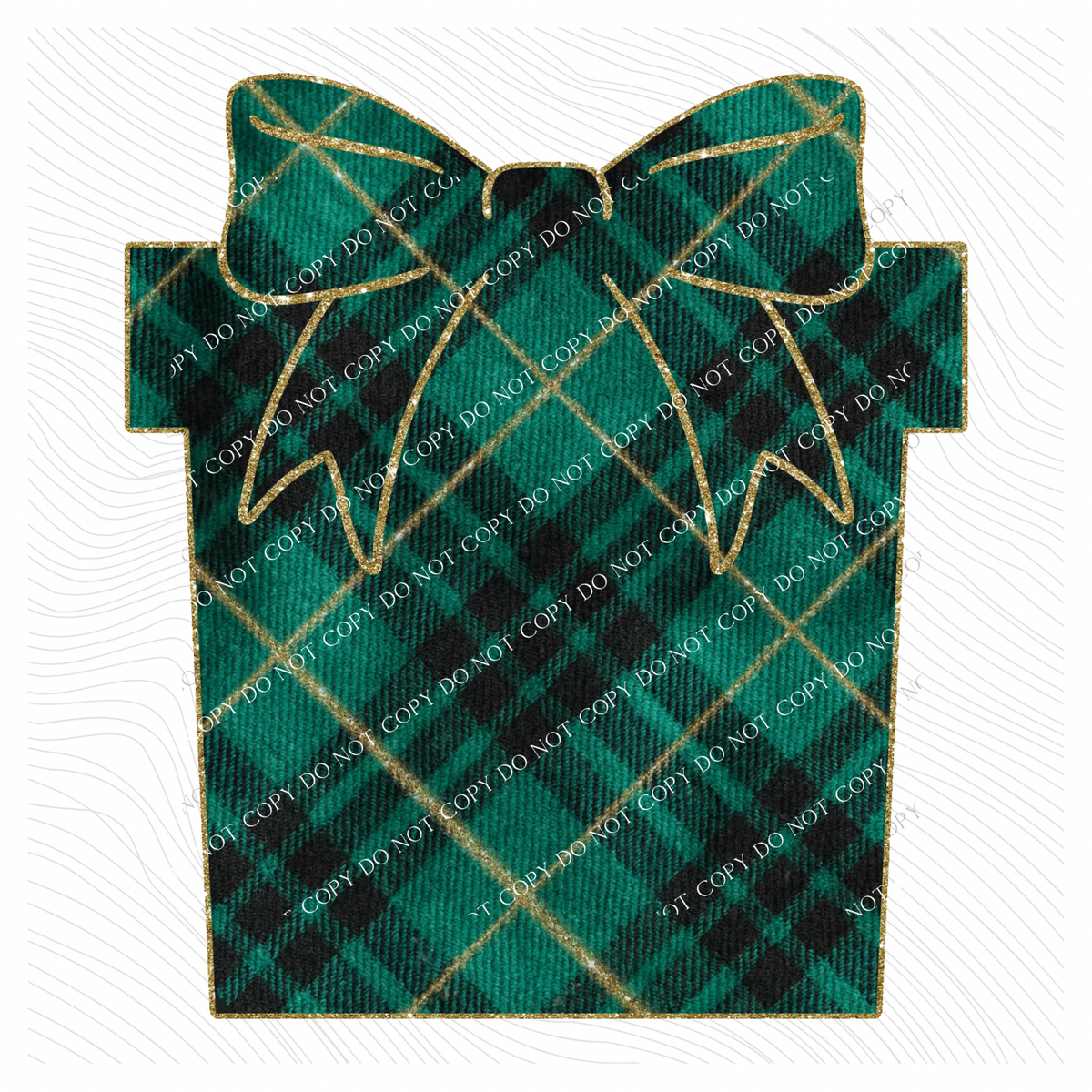Gift Green Plaid & Glitter Digital Download, PNG