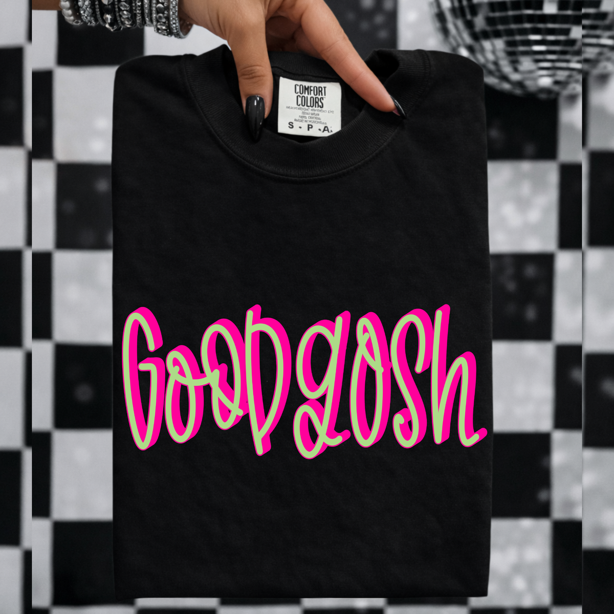 Goodgosh 3D Sassy Script Bright Pink & Green Digital Design, PNG