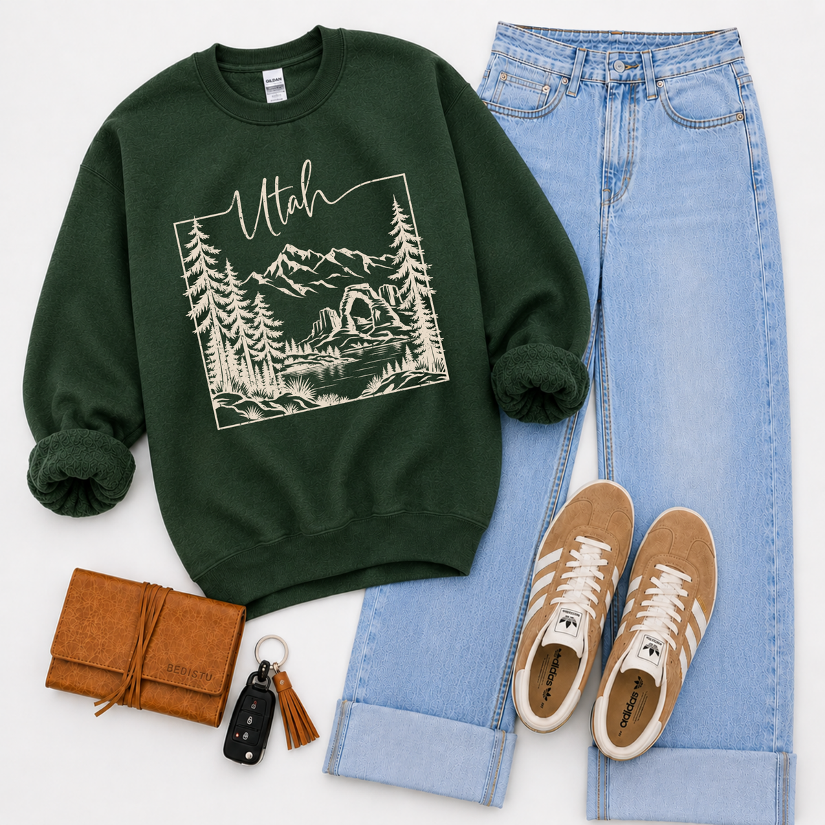 States Nature Scenery Silhouette (includes both brown & cream with purchase) Digital Design, PNG