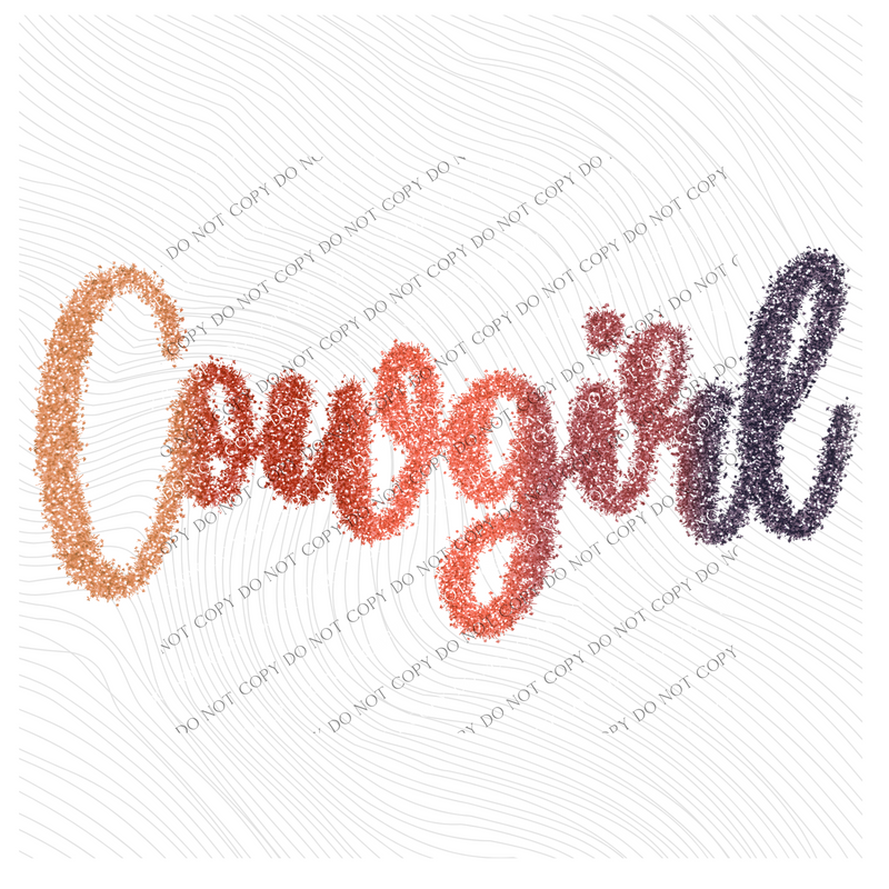 Cowgirl Tinsel Script Multi Neutral Colors Digital Design, PNG