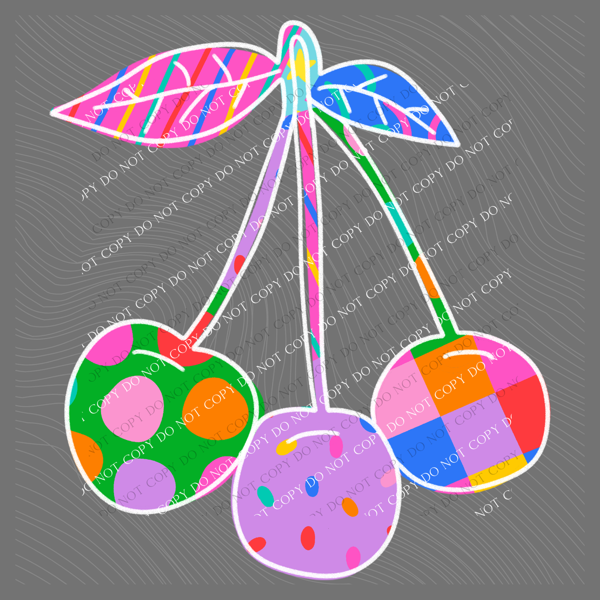 Cherries Color Pop Doodle Digital Design, PNG