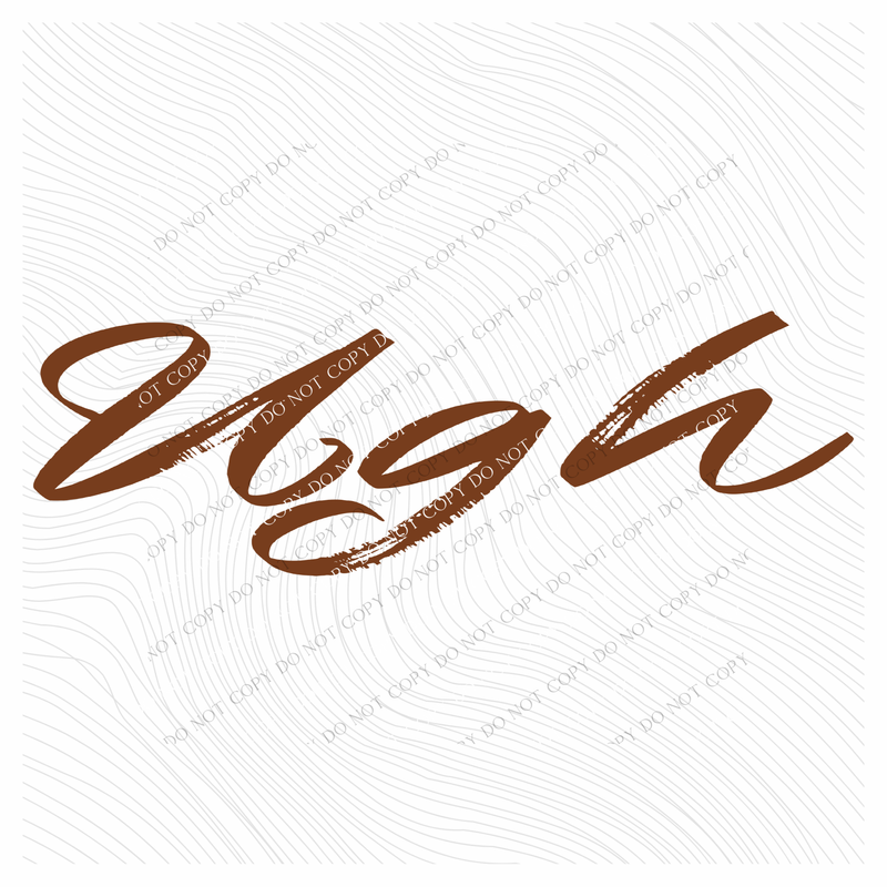 Ugh Western Script in Brown Digital Design, PNG