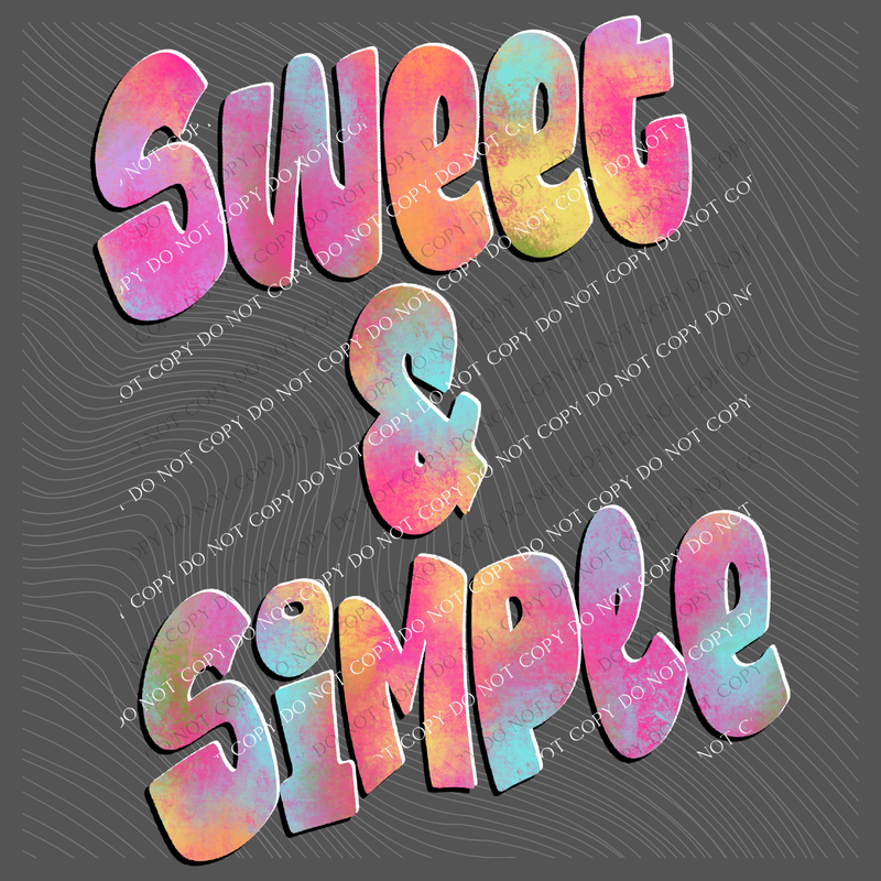 Sweet & Simple Retro Shadow Water Colors Digital Design, PNG