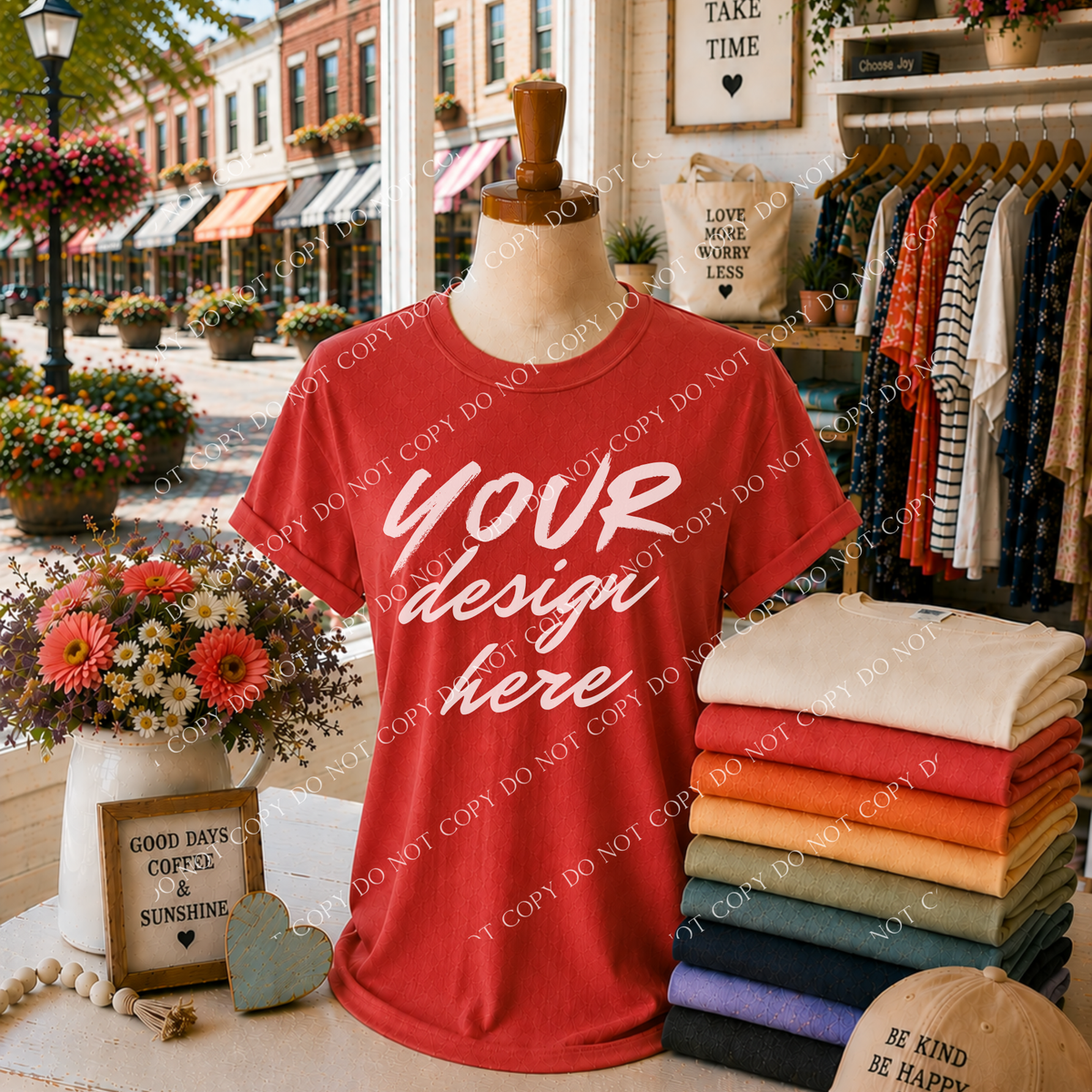 Blank Everyday Boutique Mockup, Comfort Colors 1717 Chili