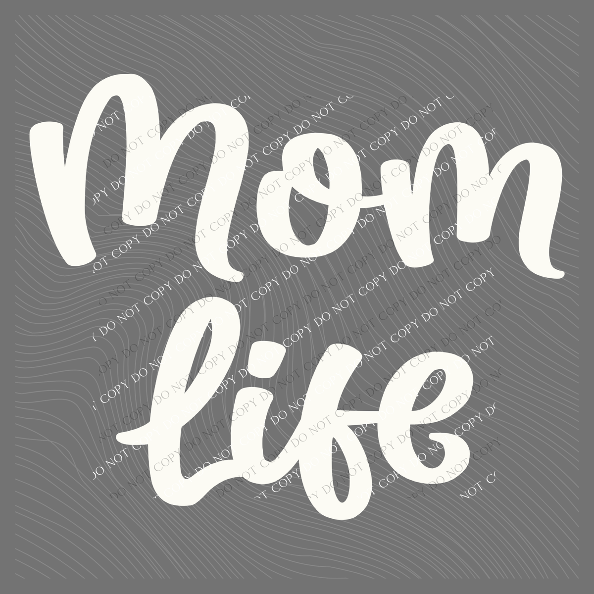 Mom Life Script in Off-white Digital Design, PNG