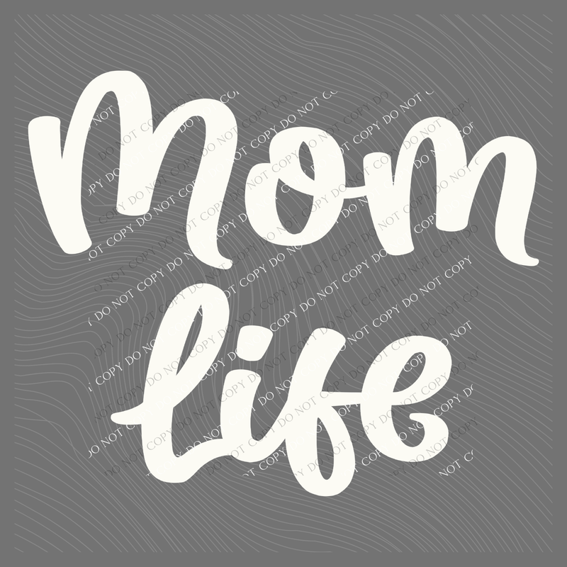 Mom Life Script in Off-white Digital Design, PNG