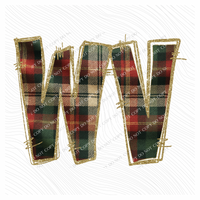 West Virginia Glitter & Plaid Digital Download, PNG