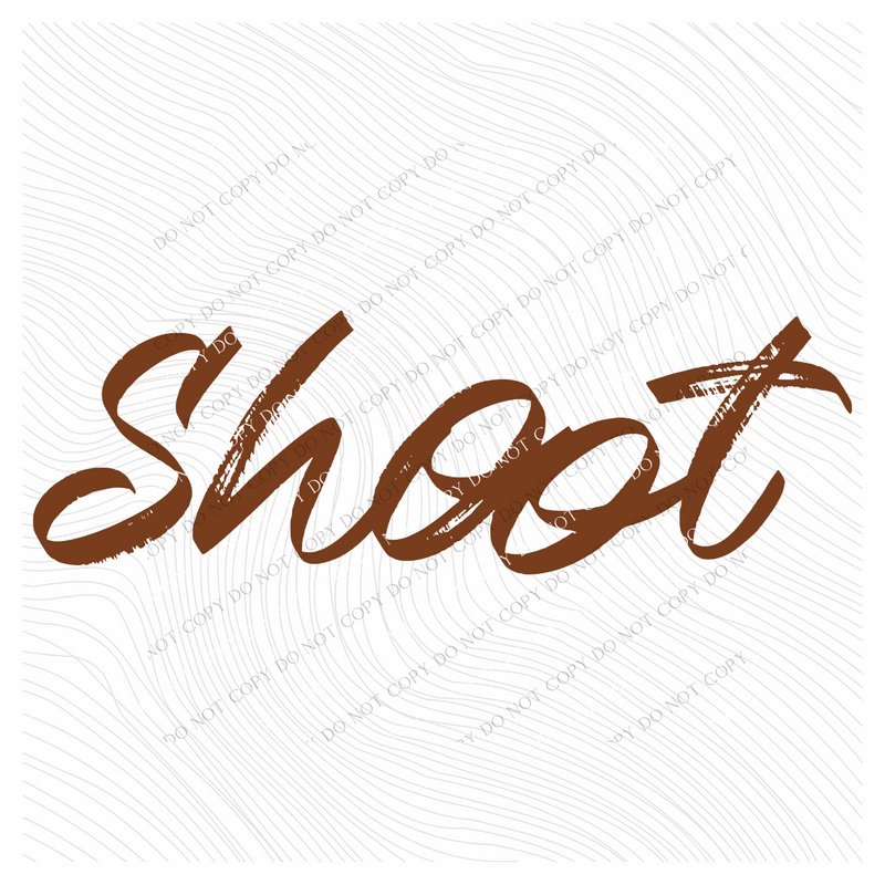 Shoot Western Script in Brown Digital Design, PNG