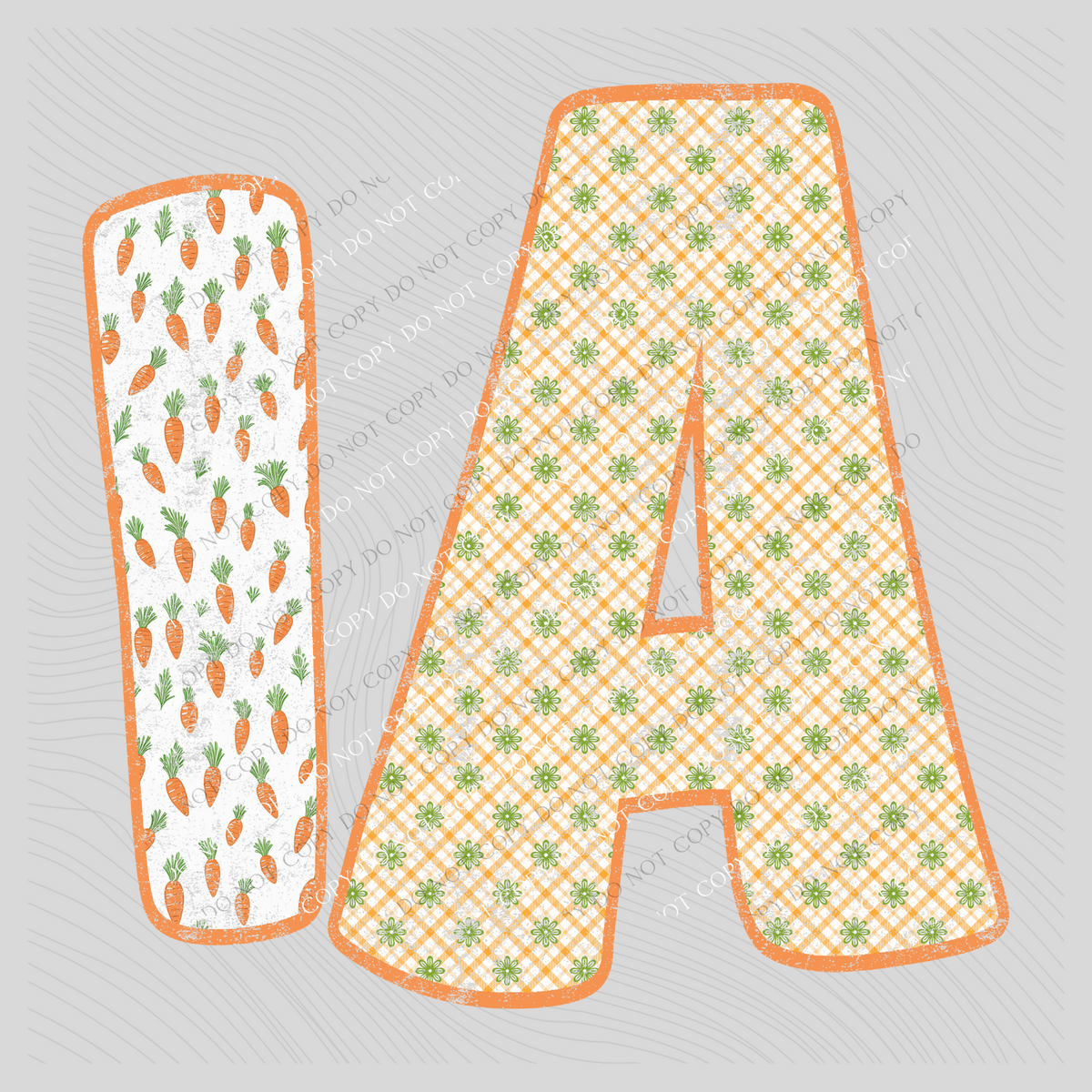 IA Iowa Spring Carrots & Plaid Distressed Digital Design, PNG