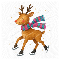 Reindeer Watercolor & Gold Speckle Digital Download, PNG