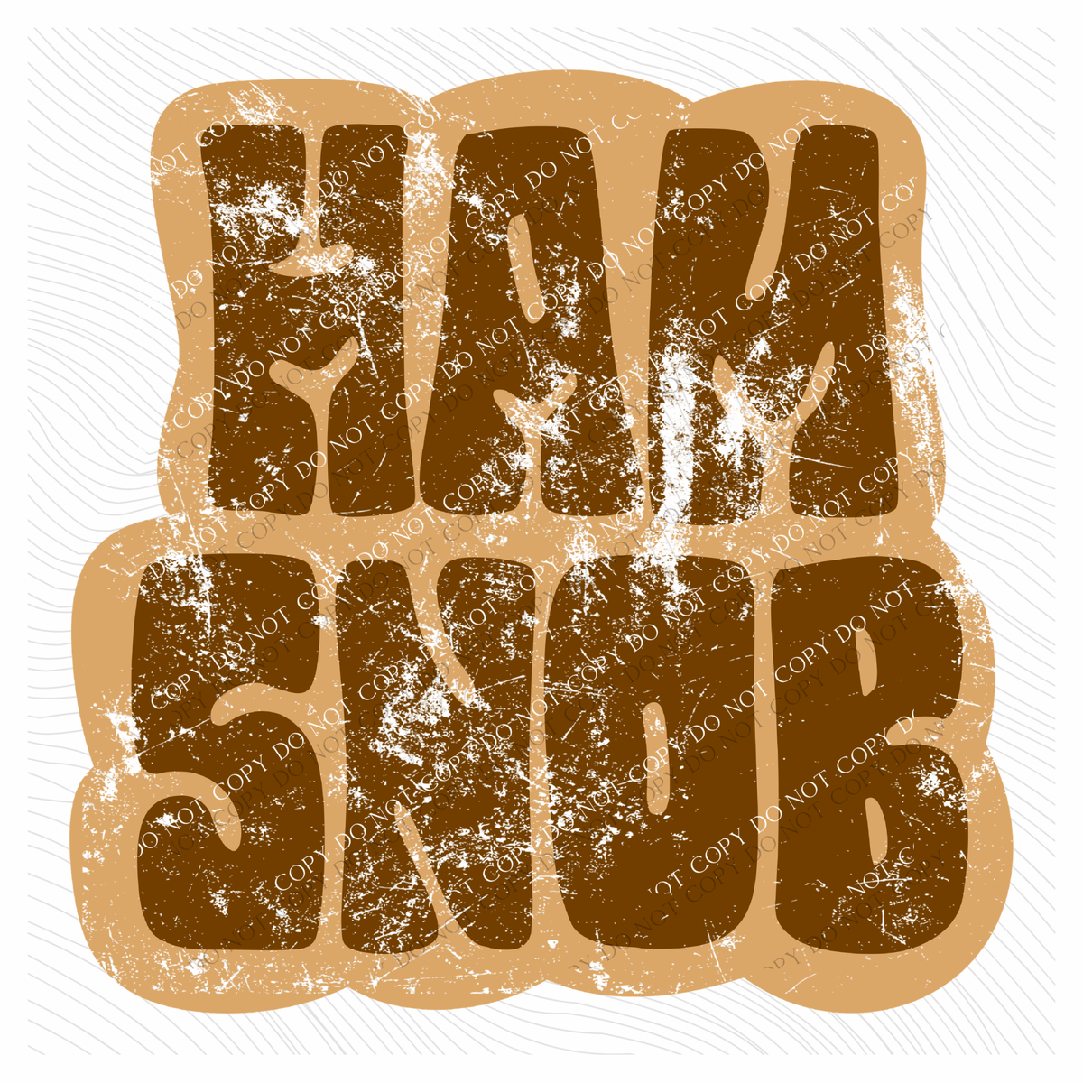 Ham Snob Retro Shadow Brown Distressed Digital Design, PNG