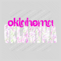 Oklahoma Crackle in Neons & White Digital Design, PNG