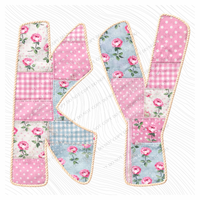 KY Kentucky Quilted Dainty Floral Digital Design, PNG