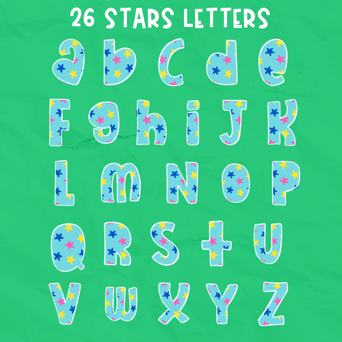 Color Pop Doodle Alphabet Set | PNG Alphabet Letters Only